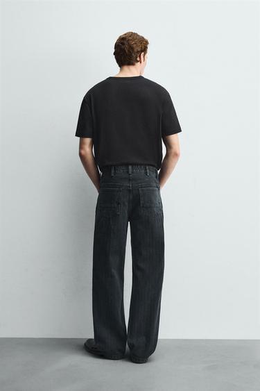 TEXTURED STRIPE JEANS - Blue by Zara - Image 2