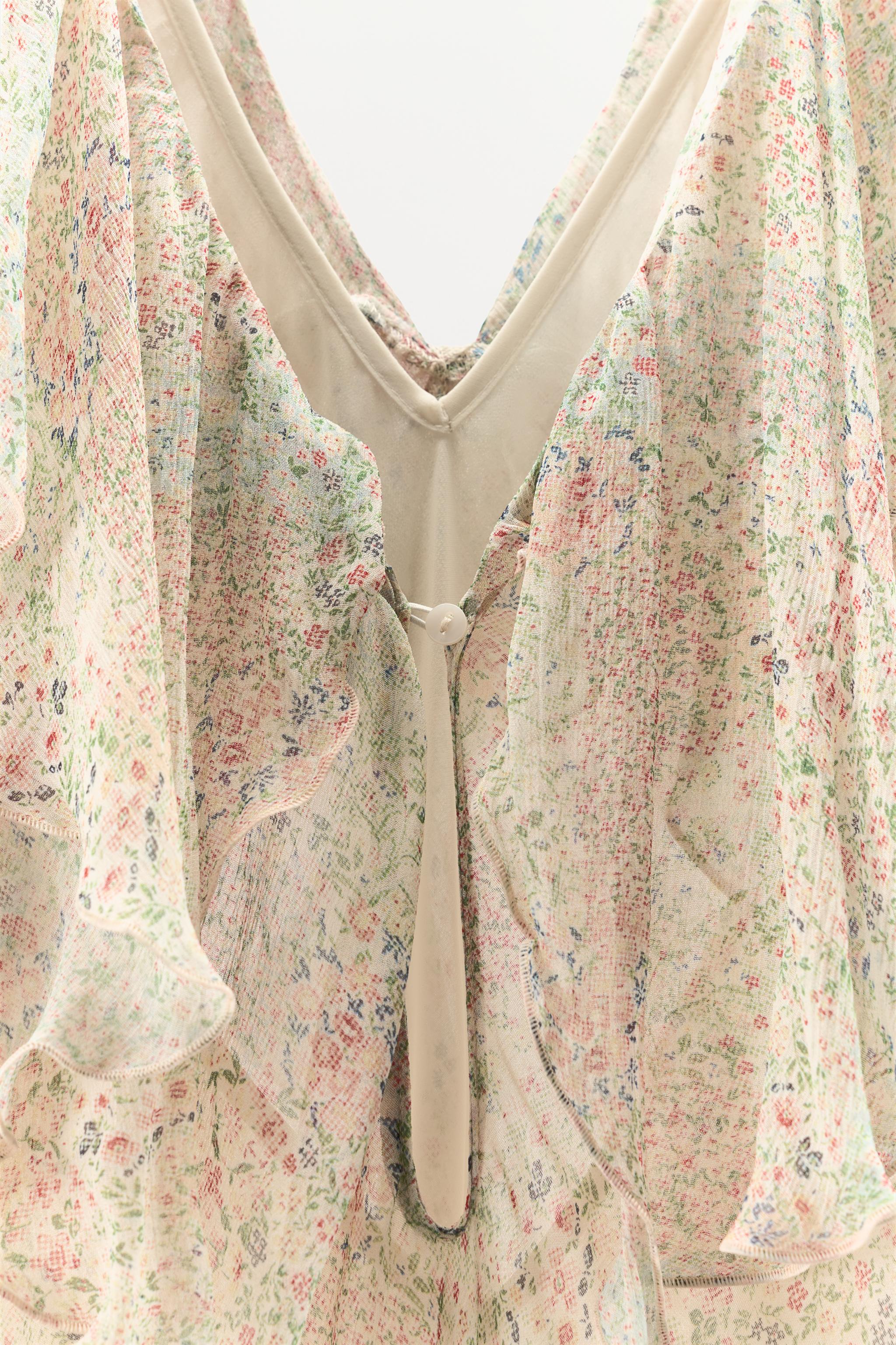 FLORAL PRINT RUFFLE DRESS