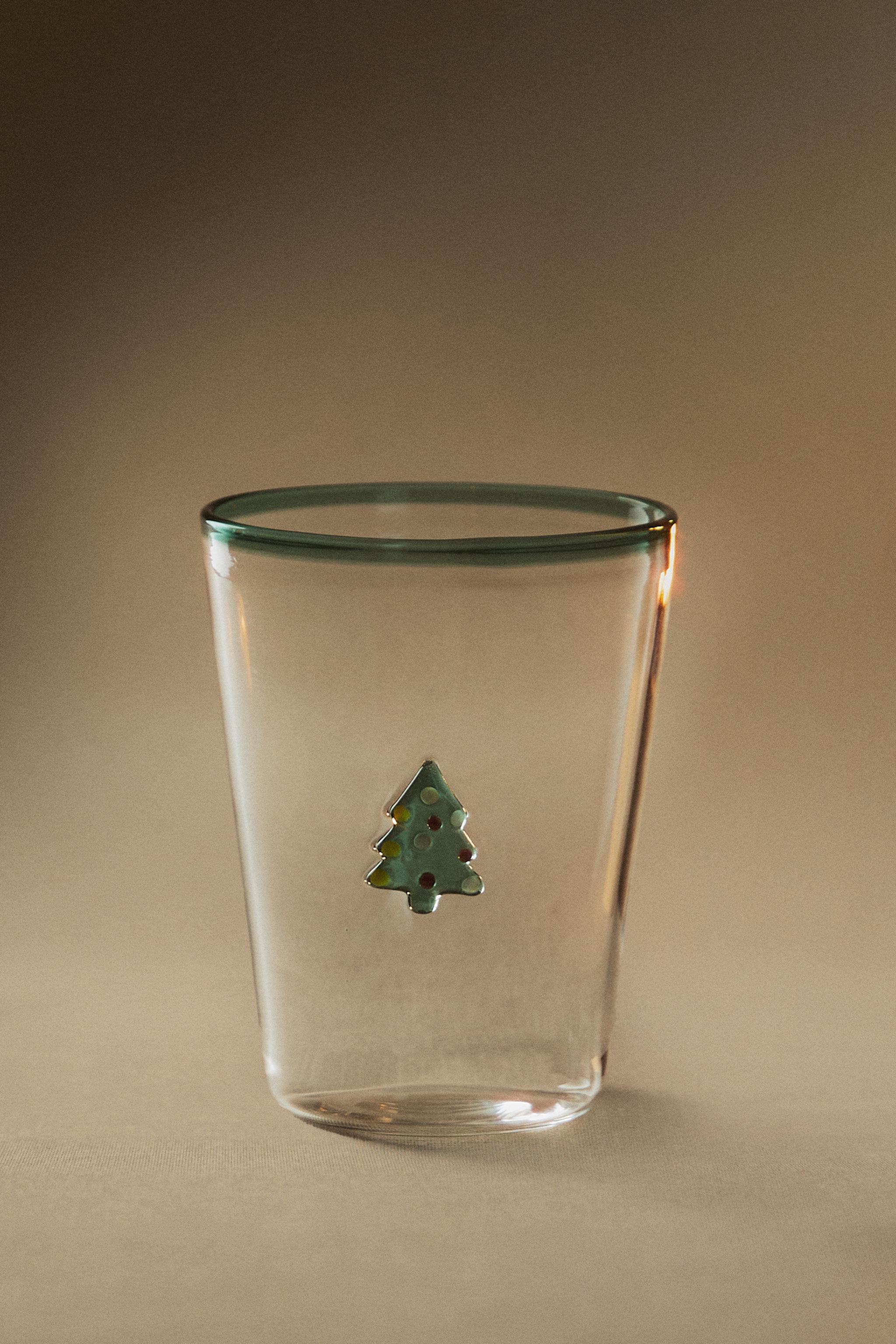 BOROSILICATE GLASS CHRISTMAS TREE TUMBLER