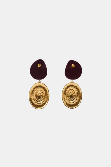 OHRRINGE MIT STEIN UND MUSCHEL - Goldfarben von Zara