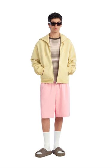 SHORTS VAN KATOEN MET PAPERBAGTAILLE - Roze van Zara - Afbeelding 0