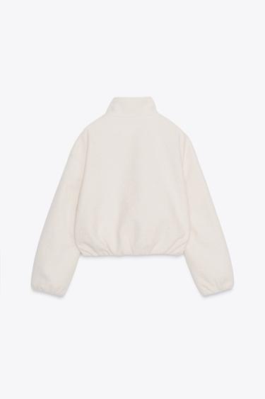 HIGH NECK BOUCLÉ JACKET - Ecru by Zara - Image 4