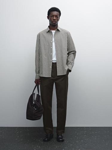 Zara Relaxed fit check shirt - Brown - Image 0