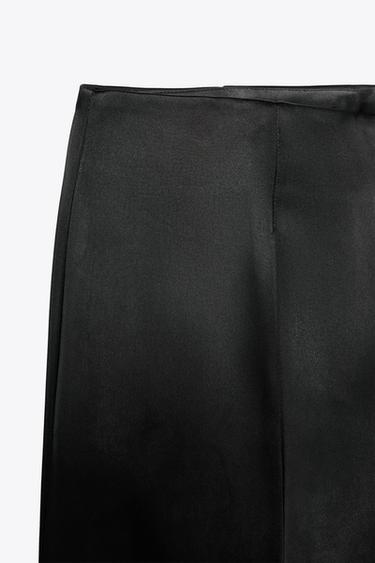 PANTALON SATINÉ LONGUEUR CHEVILLE - Noir de Zara - Image 4