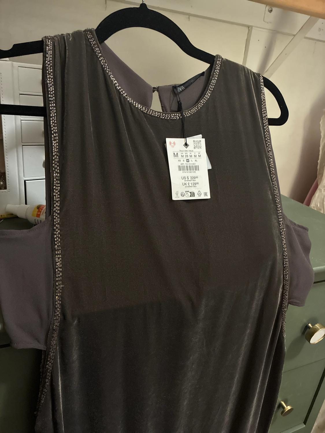 COMBINATION VELVET BEADED FRINGE DRESS - Image 2
