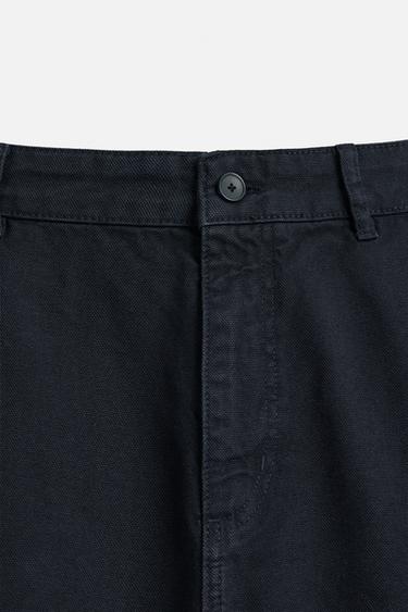 FADED CANVAS BERMUDA SHORTS - Navy blue by Zara - Image 7