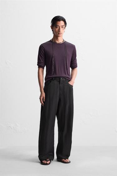 TECHNICAL CURVED FIT TROUSERS - Black by Zara