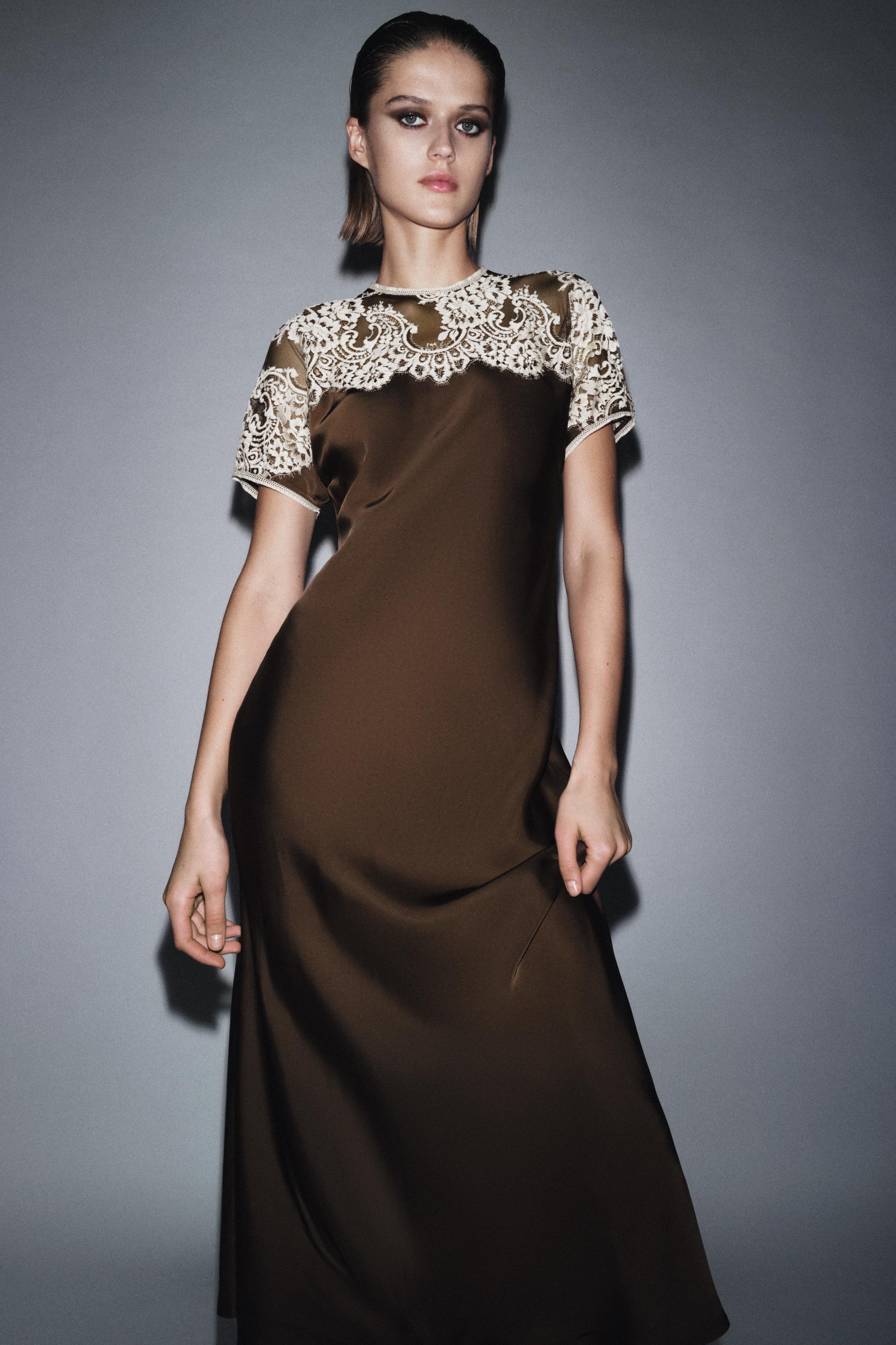 SATIN LACE DRESS ZW COLLECTION LIMITED EDITION