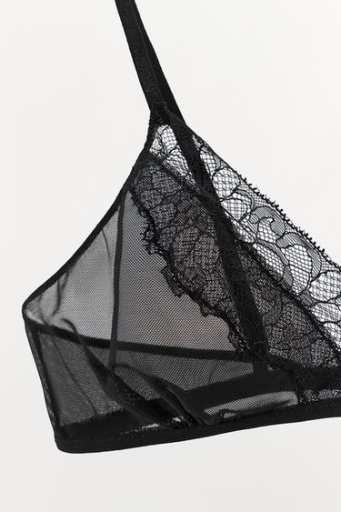 BRALETTE MESH DENTELLE - Noir de Zara - Image 6