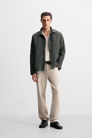 SOBRECAMISA 100% CÁÑAMO - VERDOSO de Zara - Imagen 0