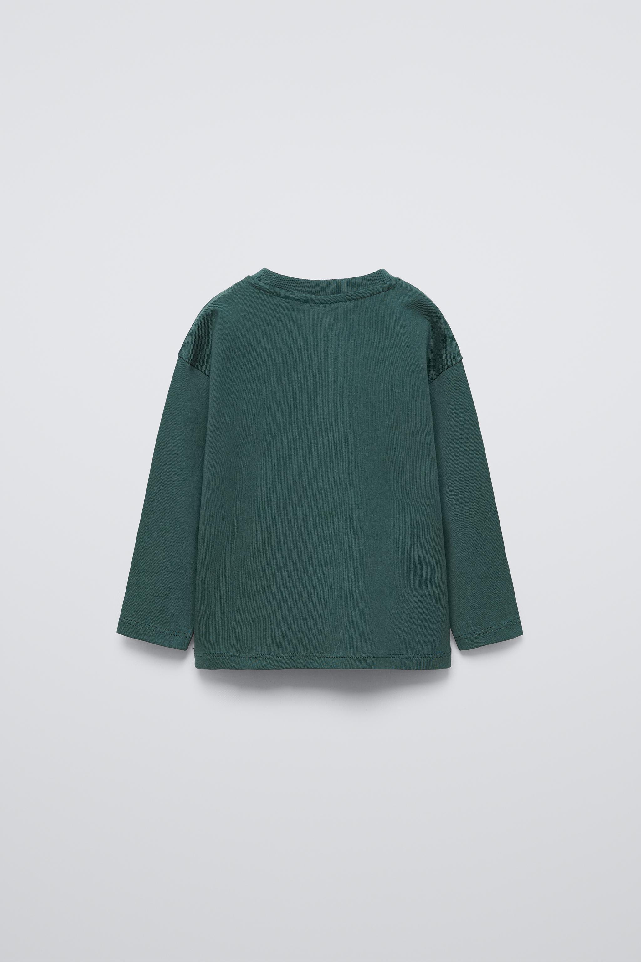★ドイツ発*ZARA*新作*ダブルテクスチャー長袖Tシャツ/D-GREEN★ org.jpg