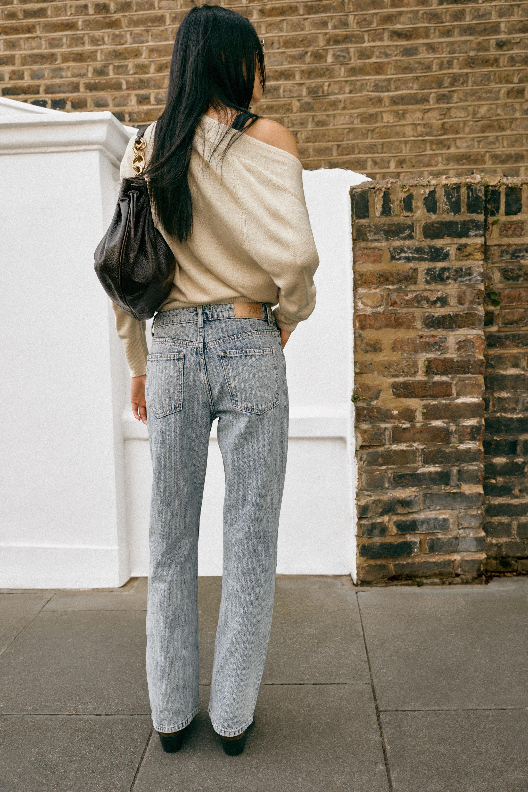 Zara Z1975 JAKARLI ORTA BEL STRAIGHT JEAN görsel 5