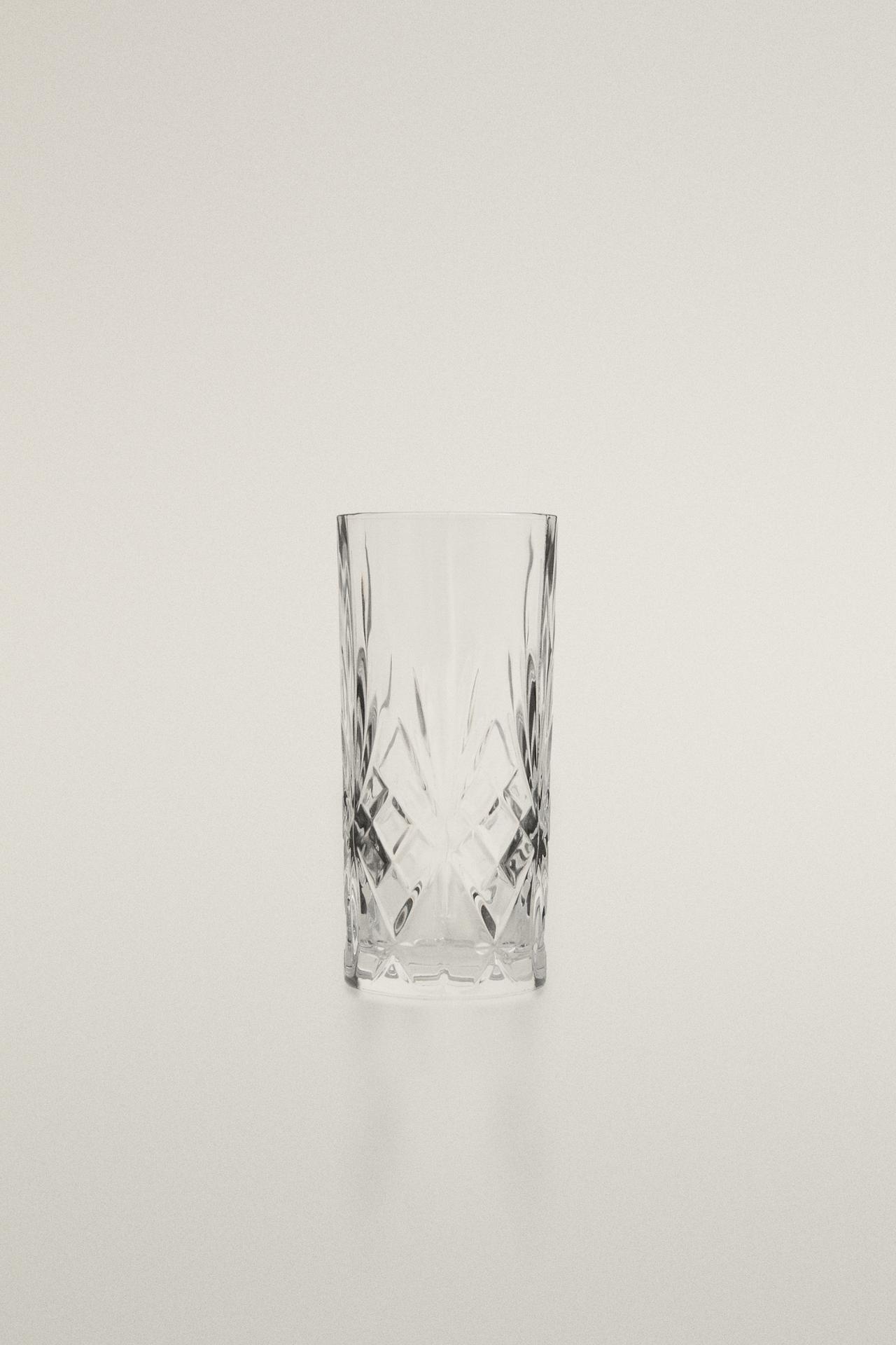 TALL TUMBLER WITH RAISED DESIGN — Transparent