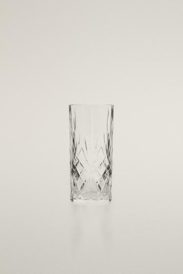 TALL TUMBLER WITH RAISED DESIGN — Transparent 1