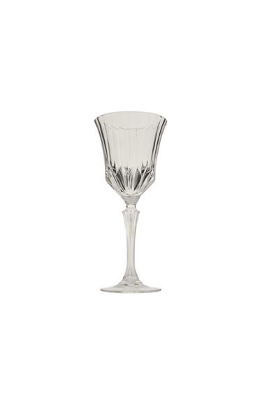 ENGRAVED-EFFECT CRYSTALLINE WINE GLASS - Transparent by Zara