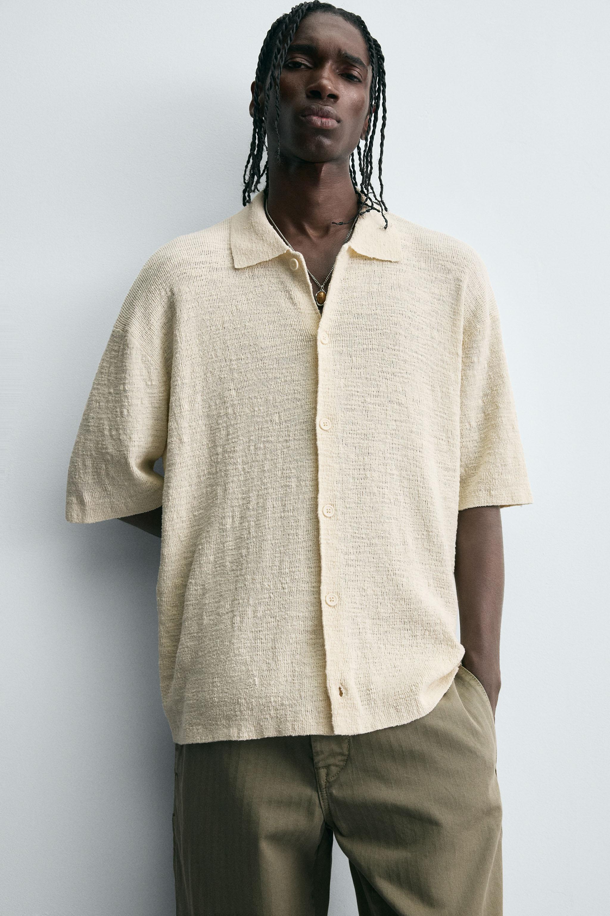 IRREGULAR KNIT SHIRT - Oyster-white | ZARA United States