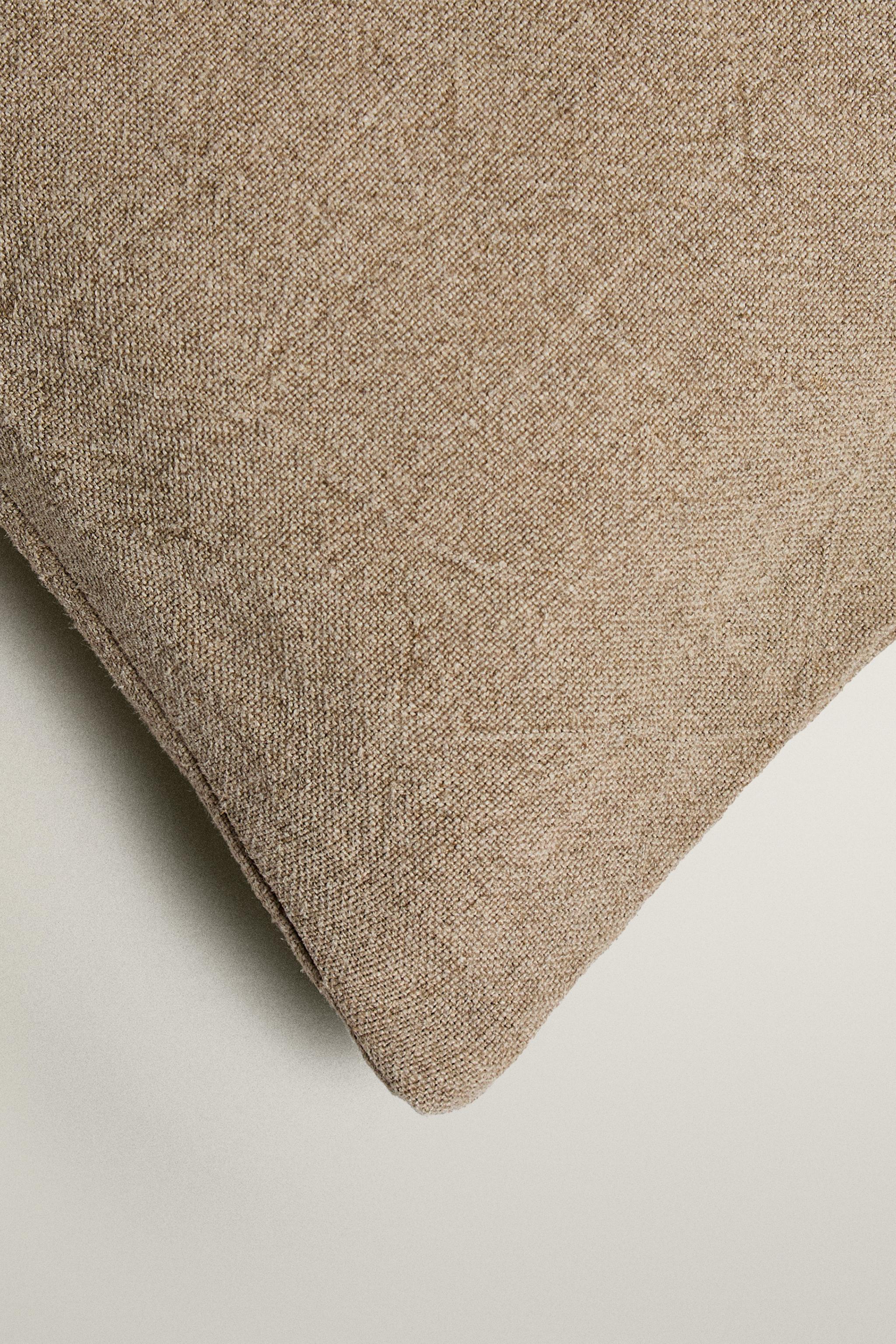 PLAIN FADED LINEN BEDSPREAD CUSHION COVER