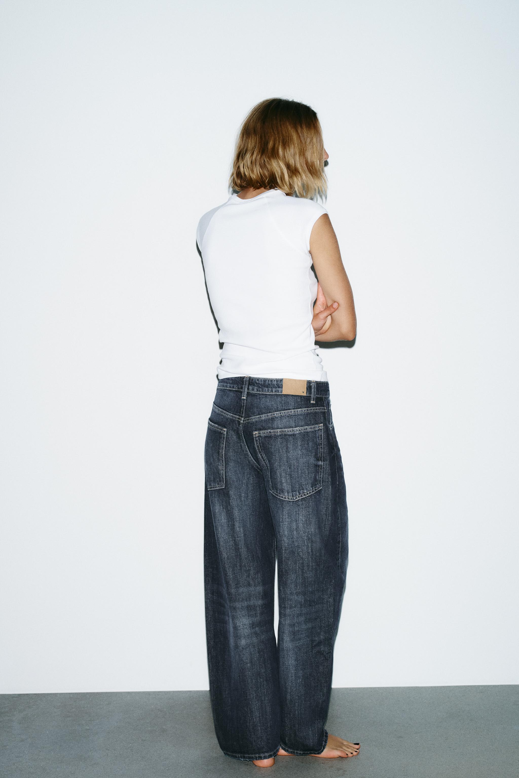 TRF MID-RISE BAGGY BARREL JEANS
