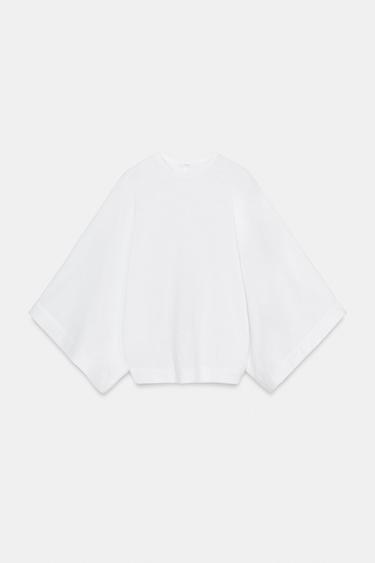 T-SHIRT LOOSE COTON - Blanc de Zara - Image 4