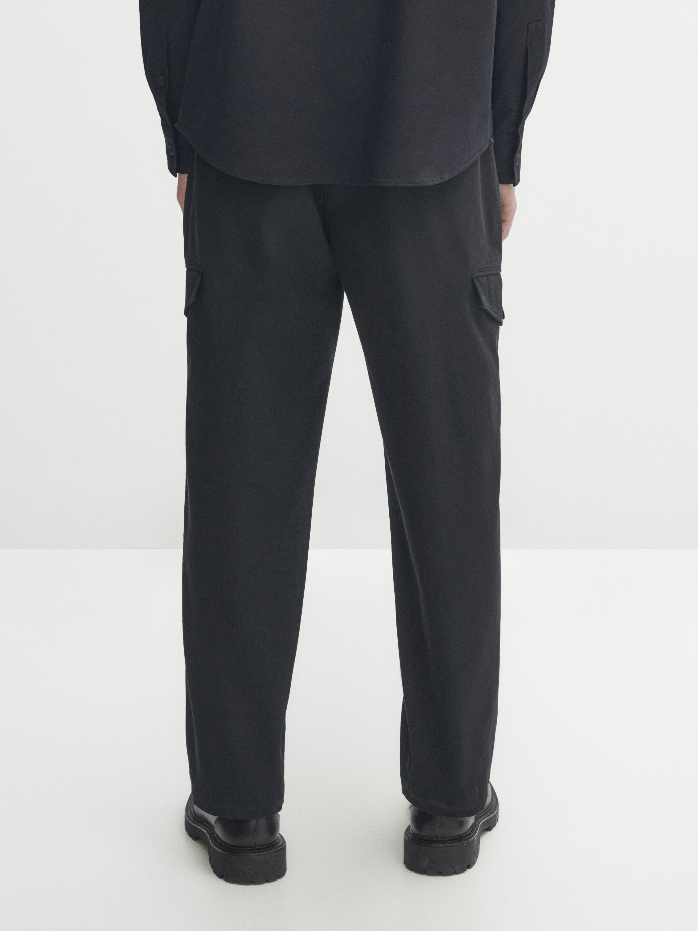 Relaxed fit cargo trousers - Navy blue