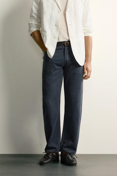 STRAIGHT-LEG JEANS - Indigo by Zara
