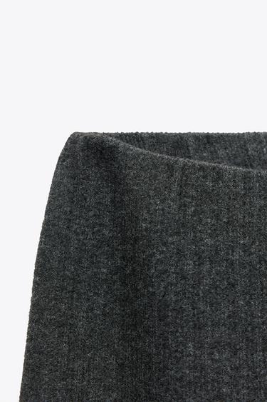 Zara SOFT WIDE LEG PANTS - Gray marl