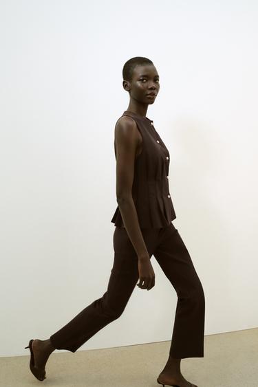 PANTALON MINI FLARE - Marron de Zara - Image 2