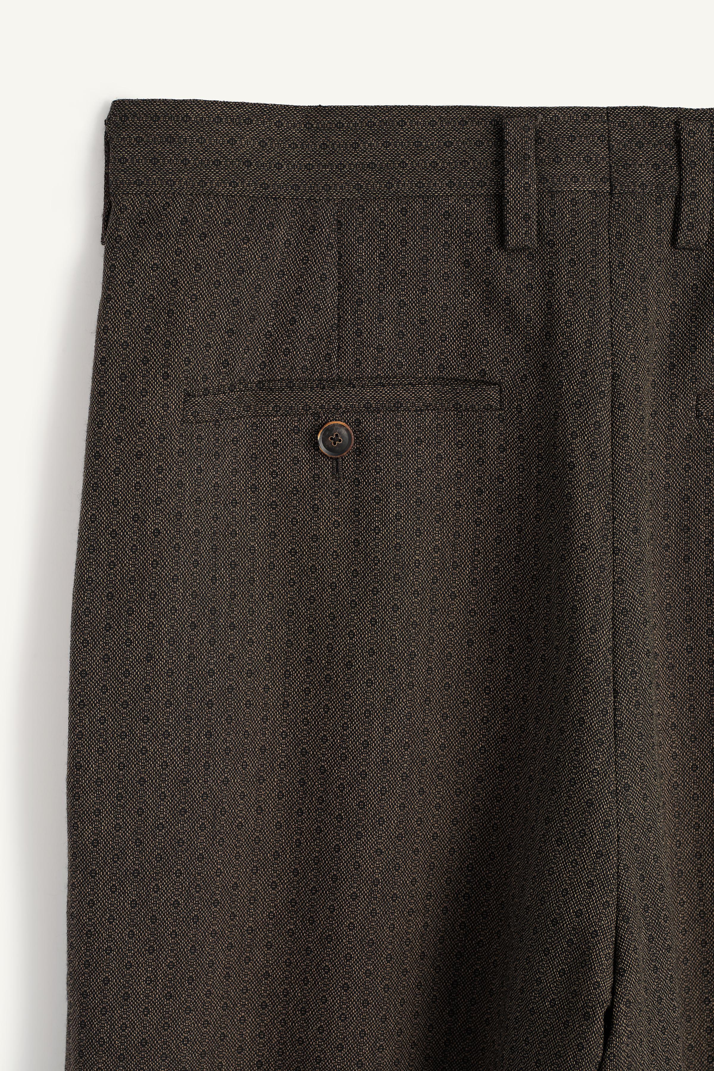 GEOMETRIC JACQUARD PLEATED PANTS