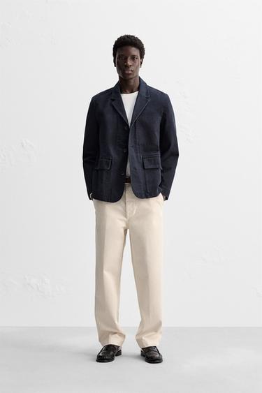 TEXTURED CHINO TROUSERS - Ecru by Zara - Image 0