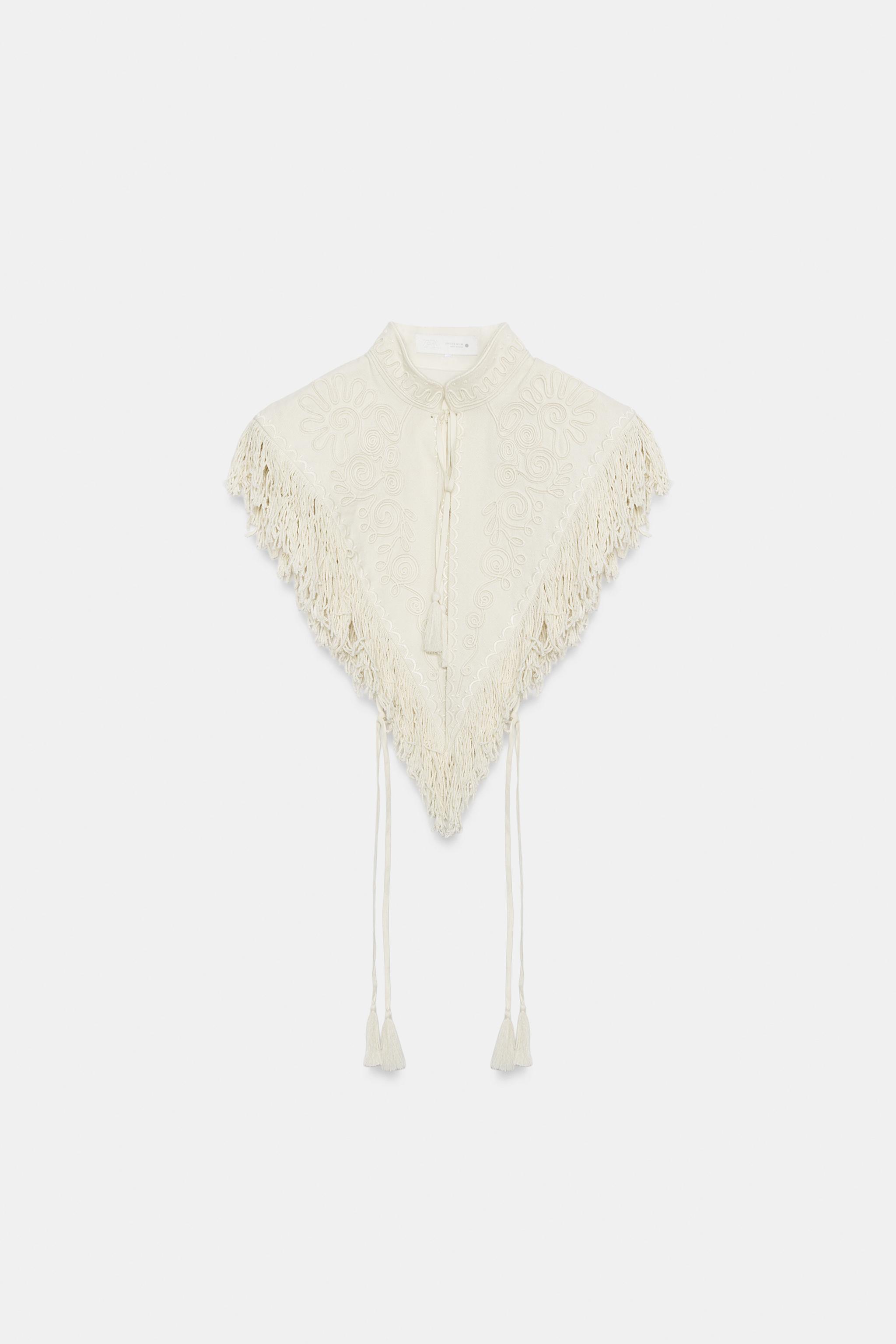 ZW COLLECTION FRINGED EMBROIDERED VEST