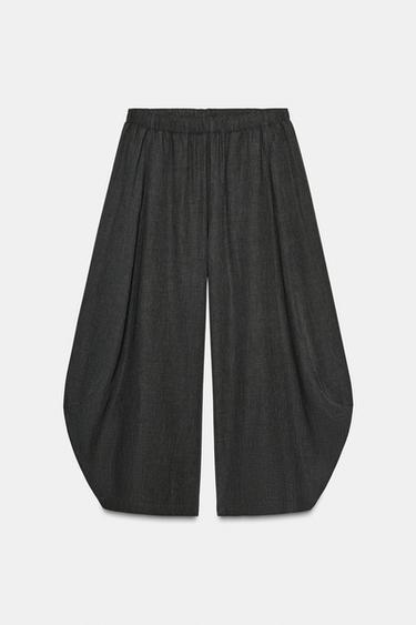 VOLUME FLOWY TROUSERS WITH WOOL ZW COLLECTION - Dark grey by Zara - Image 5