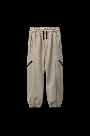 JOGGERS WITH ZIPS - Dark camel by Zara - Image 0