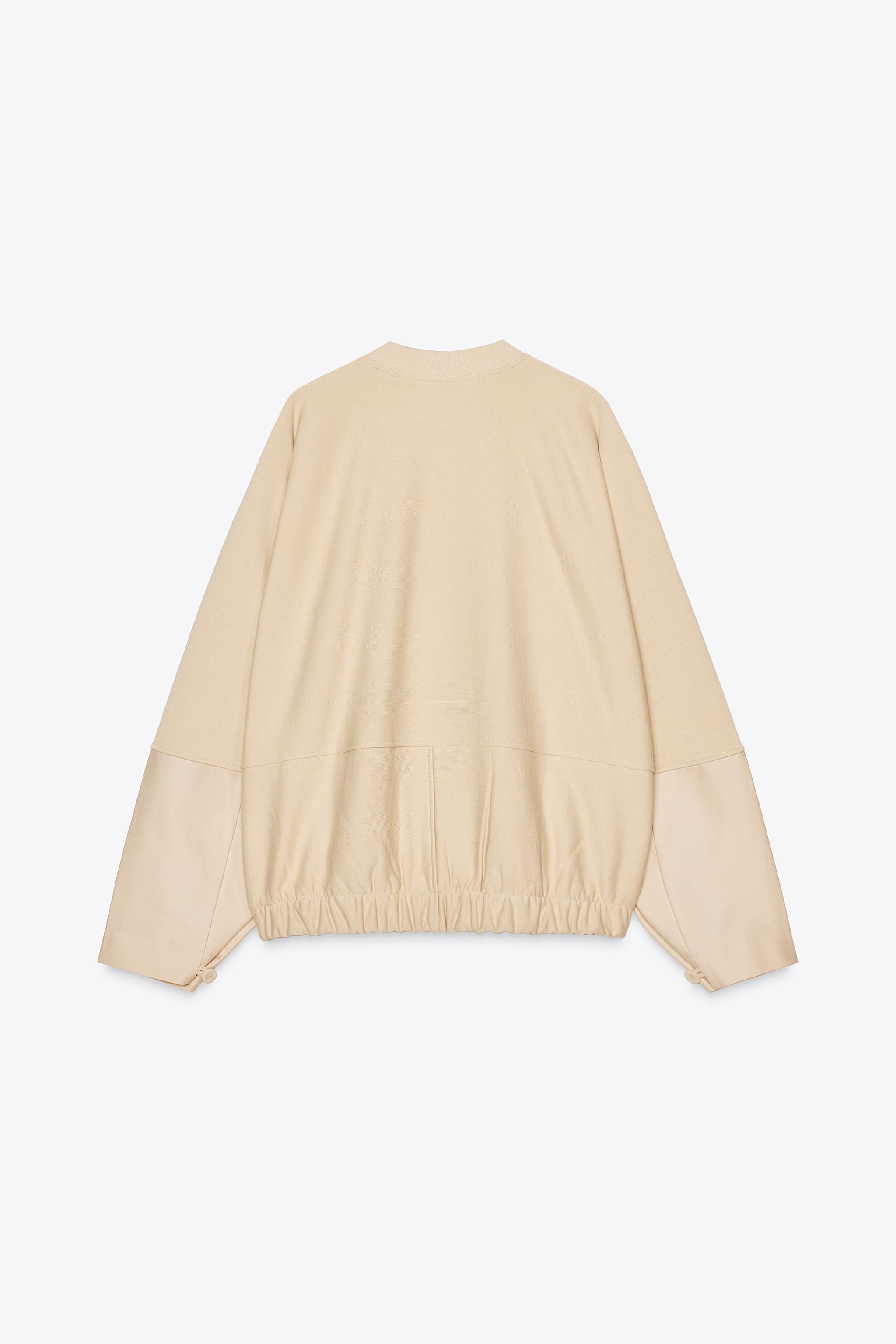 コントラストスウェットシャツ - サンド | ZARA Japan / 日本