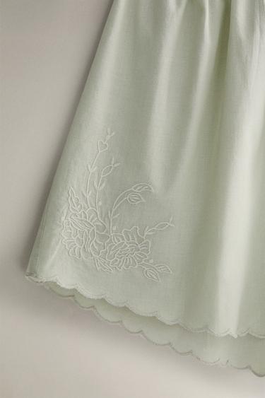 SHORT COTON BRODERIES - Vert clair de Zara - Image 2