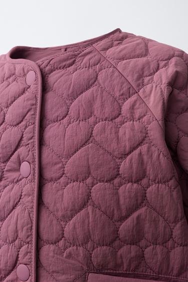 WATER-REPELLENT LABEL PADDED JACKET - Dark pink by Zara - Image 4