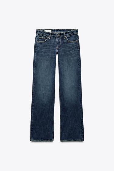 JEAN TRF À JAMBES LARGES TAILLE BASSE - Bleu marine de Zara - Image 3