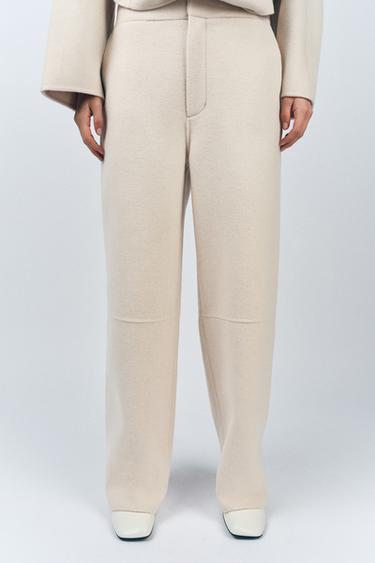 ZW COLLECTION WOOL BLEND TROUSERS - Ecru by Zara - Image 1