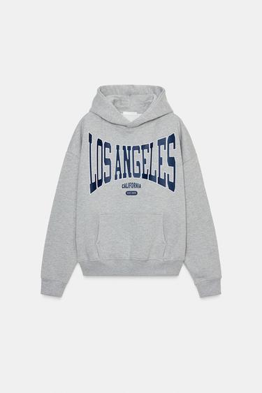 სვიტერი მბზინავი ტექსტით - Zara-ს Grey marl
