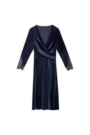 CROSSOVER VELVET DRESS