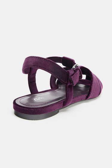 VELVET-EFFECT CAGE SANDALS - Purple by Zara - Image 5