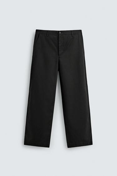 PANTALON BALLOON FIT STRUCTUUR - Zwart van Zara