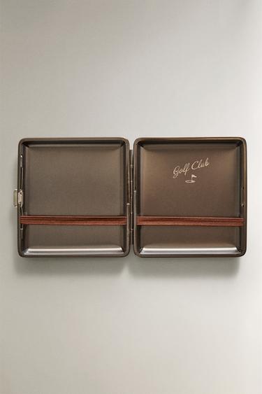 Zara BROWN LEATHER CIGARETTE CASE - Brown