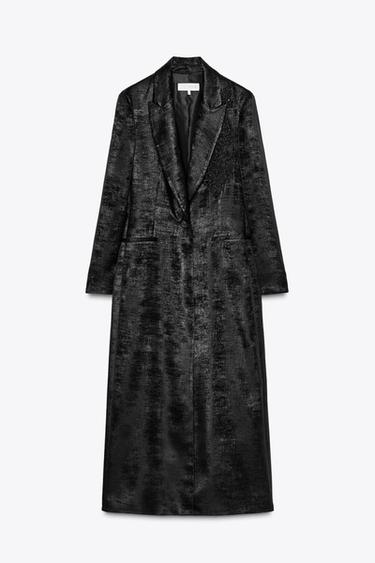 LONG BLAZER WITH FRONT BEADS - Black by Zara