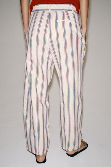 ZW COLLECTION STRIPED BALLOON TROUSERS - Ecru by Zara - Image 2