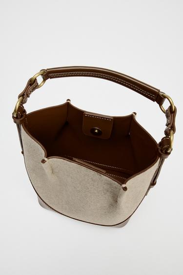SAC SEAU SURPIQUÉ - Marron foncé de Zara - Image 4