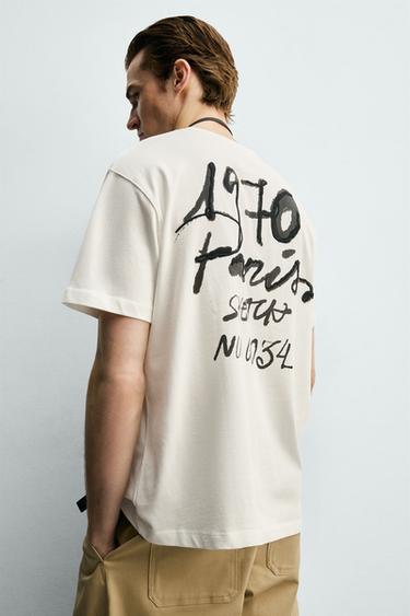EMBROIDERED SLOGAN T-SHIRT - White by Zara - Image 5