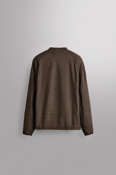TEXTURED FLEECE SWEATSHIRT — Dark gray 2