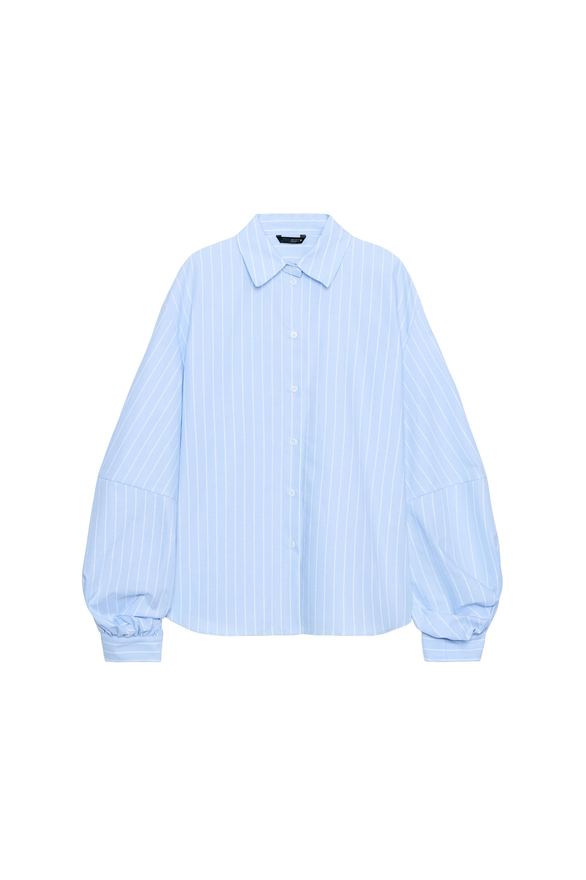 BALON KOLLU ÇİZGİLİ GÖMLEK