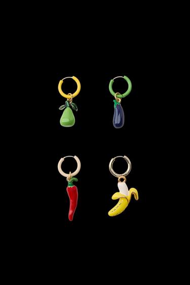 PACK PENDIENTES FRUTAS ESMALTADOS - Multicolor de Zara