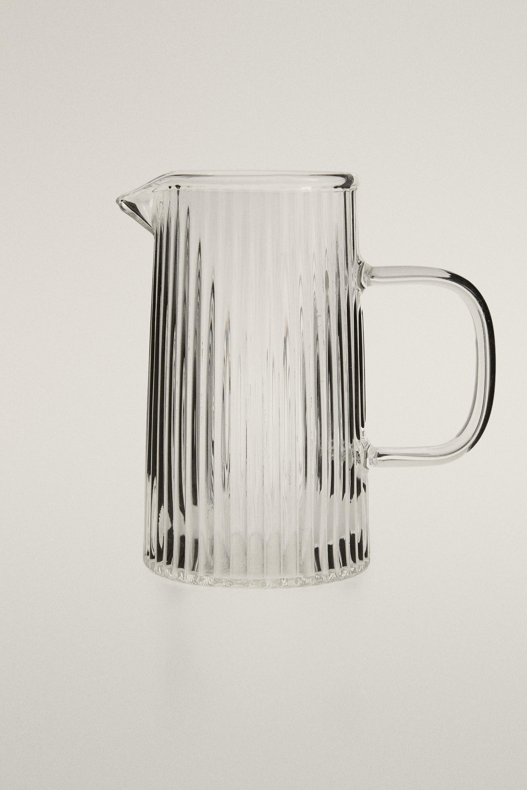 RAISED BOROSILICATE MILK PITCHER — Transparent